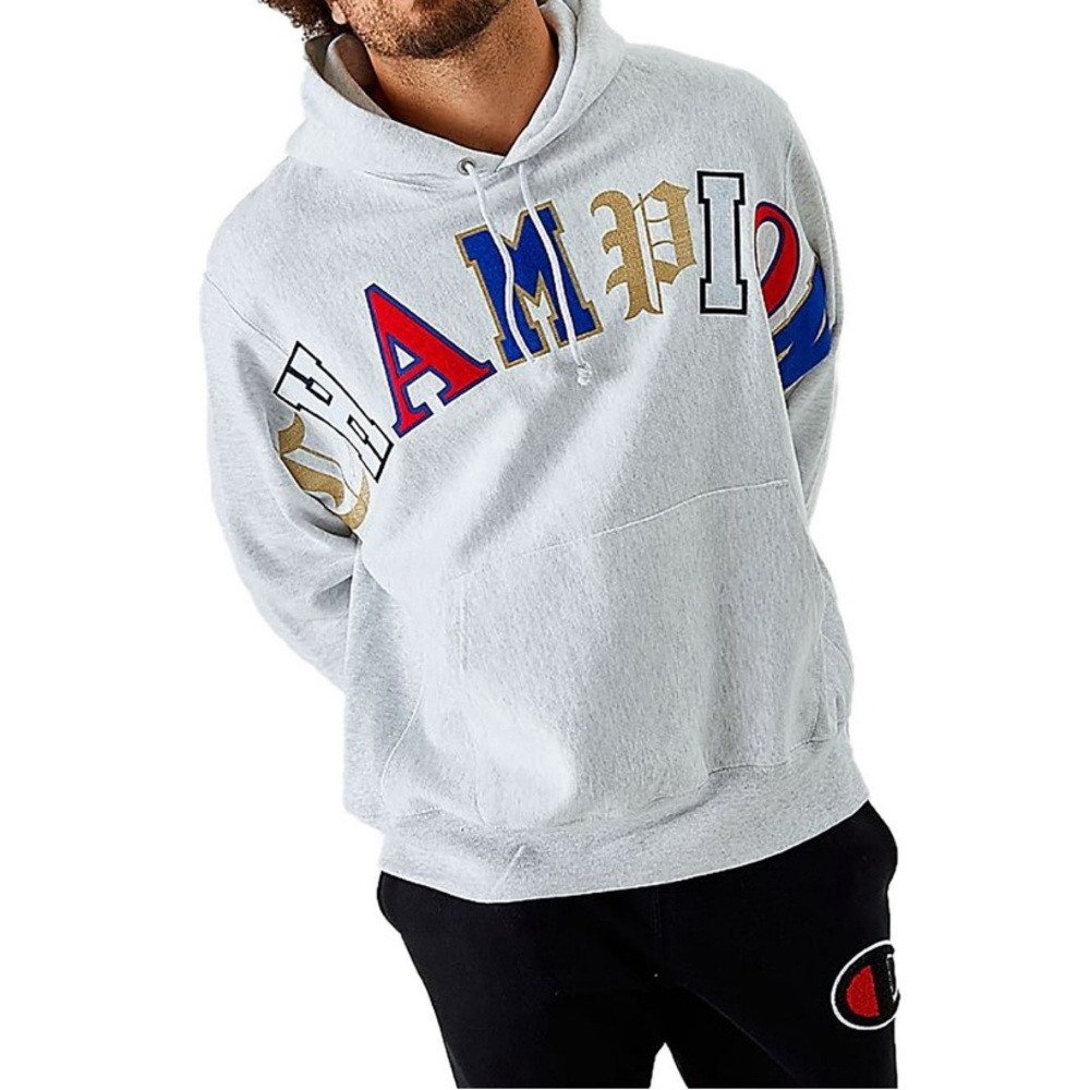 Champion Reverse Weave Old English Hoodie Pullover Sweatshirt Men’s Size Small